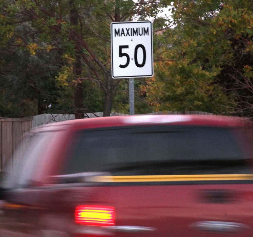 The Highway Traffic Act sets the default speed limit on Winnipeg’s residential streets at 50 km/h but the city gained the authority to set its own speed limits in 2019. (Phil Hossack / Free Press files)