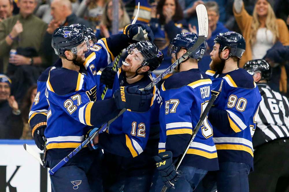 The St. Louis Blues stopped voluntary team skates after four players went to a bar and tested positive for COVID-19. (Scott Kane / The Associated Press files)