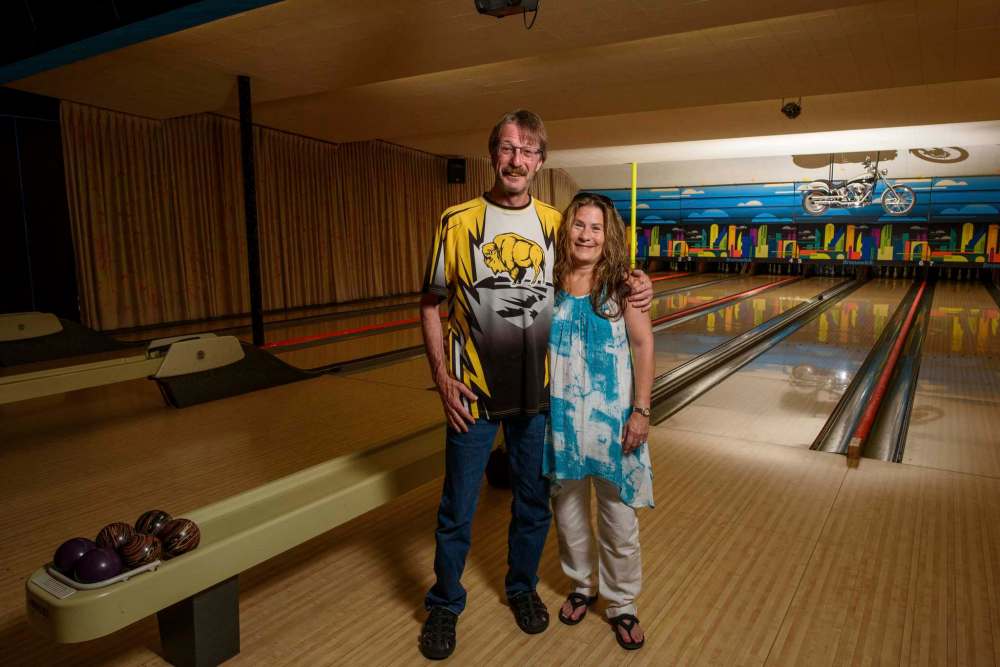 Melissa and Rob Gauthier still plan to celebrate Roxy Lanes’ 60th anniversary, but Melissa said their neighbours don’t have to worry about the building hitting its 100th anniversary in 2029. ‘As long as we’re still here, the old girl will hit 100.” (Jesse Boily / Winnipeg Free Press)