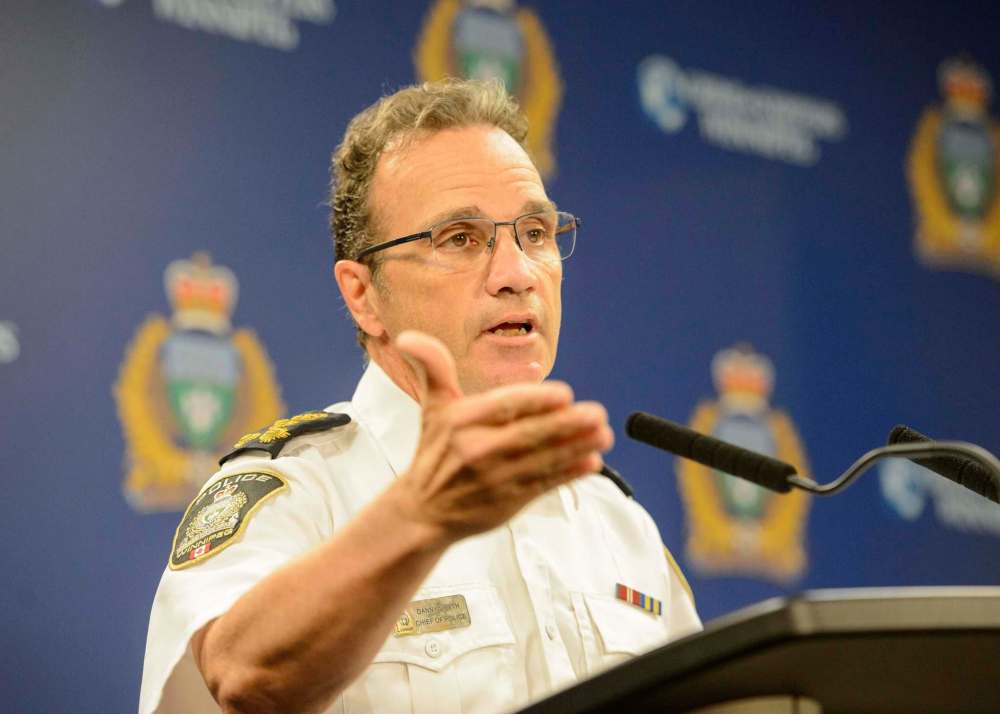 Mike Sudoma / Winnipeg Free PressWinnipeg Police Chief Danny Smyth makes remarks on a few tragic homicide scenes the WPS had been to as he goes over the 2019 Annual Statistics Report during a press event Friday morning July 24, 2020