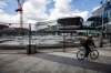Fencing goes up around the Ice District to create a safe bubble for players, during the upcoming return of NHL hockey in Edmonton last week. McIntyre, along with members of mainstream media won’t be allowed inside the so-called bubble. (Jason Franson / The Canadian Press files)