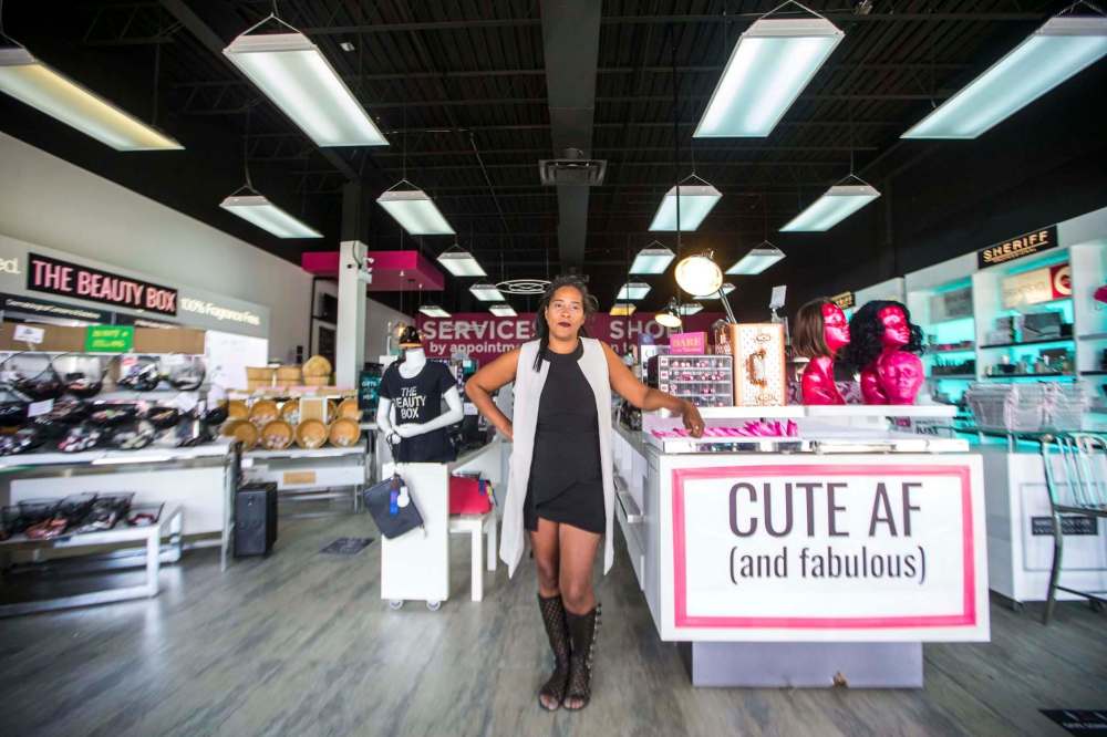 Beauty Box owner Carla Deroy says she doesn't know if things will ever be normal for her business again. (Mikaela MacKenzie / Winnipeg Free Press)