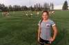 JESSE BOILY / WINNIPEG FREE PRESS
Bruna Mavignier, who is part of the U Sports Apprenticeship Coaching Program, at a Bisons soccer practice at the University of Manitoba on Friday.