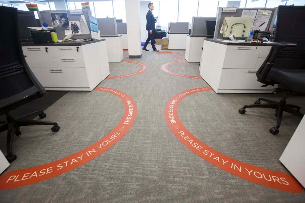 Cushfield & Wakefield | Stevenson is offering free spatial consultations to other companies looking devise a safe return for their employees to workplaces during the pandemic. (Mike Deal / Winnipeg Free Press)