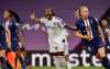 Lyon's Kadeisha Buchanan reacts during the Women's Champions League semifinal soccer match between Lyon and Paris Saint-Germain in Bilbao, Spain, Wednesday, Aug. 26, 2020.(AP Photo/Alvaro Barrientos, Pool)