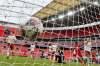 Justin Tallis/Pool via AP
Liverpool's Takumi Minamino, 3rd right, reacts after scoring his side's equalizing goal during the English FA Community Shield soccer match between Arsenal and Liverpool at Wembley stadium in London, Saturday, Aug. 29, 2020.