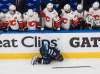 Winnipeg Jets' Mathieu Perreault is injured in a game against the Calgary Flames during the qualifying round in Edmonton in August. The Jets, once a physically imposing team with the likes of Dustin Byfuglien and Tyler Myers patrolling the blueline, are not so intimidating anymore. THE CANADIAN PRESS/Jason Franson