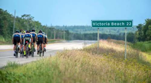 South Basin Photoworks
Bike to the Beach riders in the home stretch of the ride from Winnipeg to Victoria Beach in 2020.