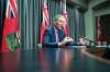 RUTH BONNEVILLE / WINNIPEG FREE PRESS
LOCAL - Pallister
Premier Brian Pallister addresses the media about the throne speech in room 68, Legislative Building, Thursday,
Sept 24th,, 2020