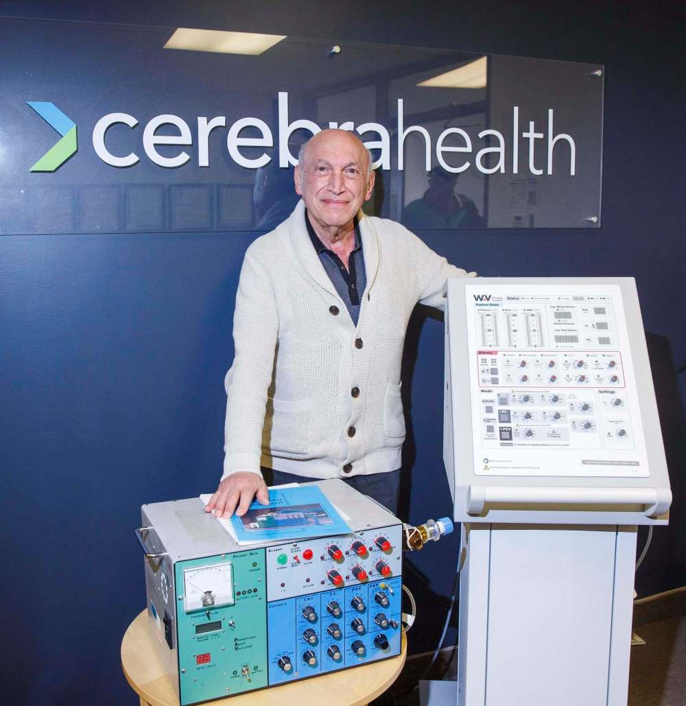 MIKE DEAL / WINNIPEG FREE PRESS
Dr. Magdy Younes, the inventor of the ventilator technology, with the original Winnipeg Ventilator and the new Winnipeg Ventilator 2.0.