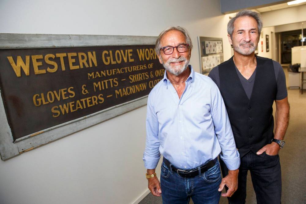 MIKE DEAL / WINNIPEG FREE PRESS files
Brothers Bob (left) and Michael Silver celebrated the 100th anniversary of Western Glove Works and 30th anniversary of their Silver Jeans brand.