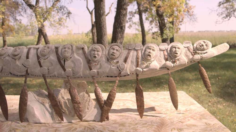 supplied 
A carving by Goota Ashoona.