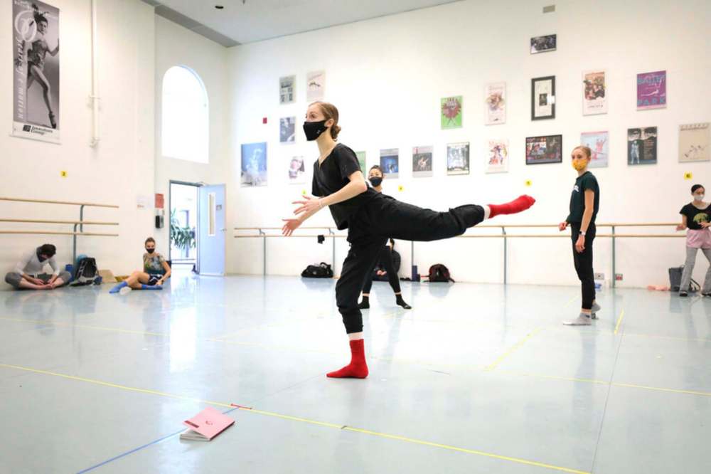 RWB instructor Sarah Joan Smith works with company dancers during rehearsal.