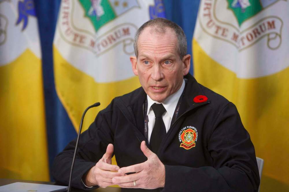 MIKE DEAL / FREE PRESS FILES
Winnipeg Fire Paramedic Service Chief John Lane confirmed Monday paramedics treated residents on Friday after a flurry of 911 calls.