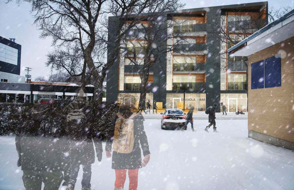 Monteyne Architecture Inc.
These renderings depict a five-storey residential building with 28 units, including six with capped rents. The project is set to break ground in spring.