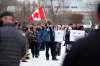 Many of the speakers spread conspiracy theories and espoused anti-vaccine views at the rally. (Daniel Crump / Winnipeg Free Press)