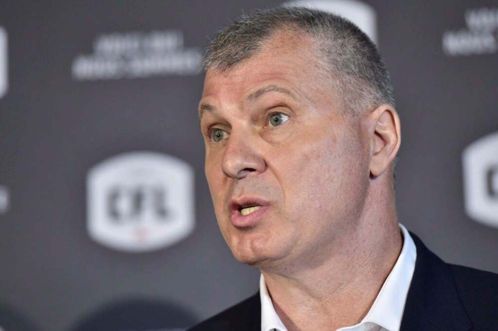 Frank Gunn / THE CANADIAN PRESS FILES
CFL commissioner Randy Ambrosie shared optimism that a 2021 season will happen but didn’t dive into the specifics on what the league has accomplished to ensure it will during a virtual state of the CFL Monday.