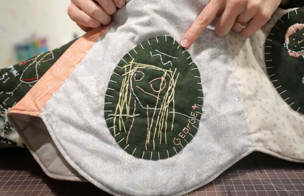 RUTH BONNEVILLE / WINNIPEG FREE PRESS
Généreux’s quilted tree skirt design, which was inspired by her kids’ drawings.