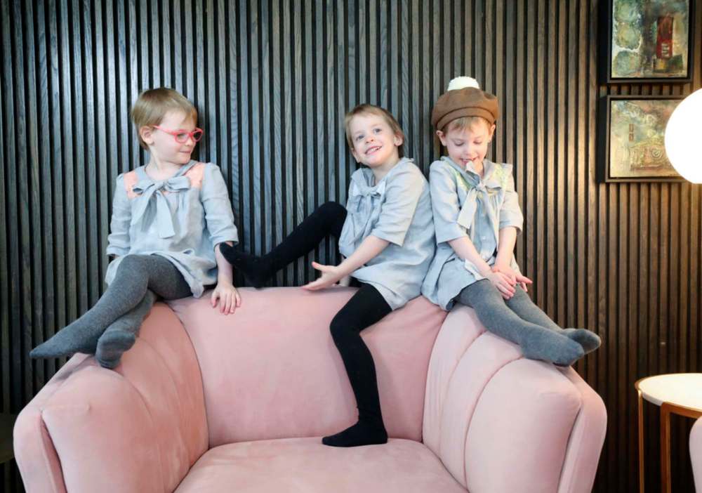 RUTH BONNEVILLE / WINNIPEG FREE PRESS
Four-year-old triplets, Alexandra, Maxime and Georgia, are the inspiration for Triplets & Co.