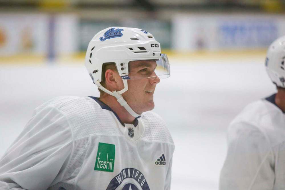 MIKE DEAL / WINNIPEG FREE PRESS FILES
Winnipeg Jets' prospect Dylan Samberg, pictured during Jets development camp in 2019, sustained minor injuries in a motor vehicle collision involving three vehicles and 5 other people Monday evening in Grand Lake Township, MN.