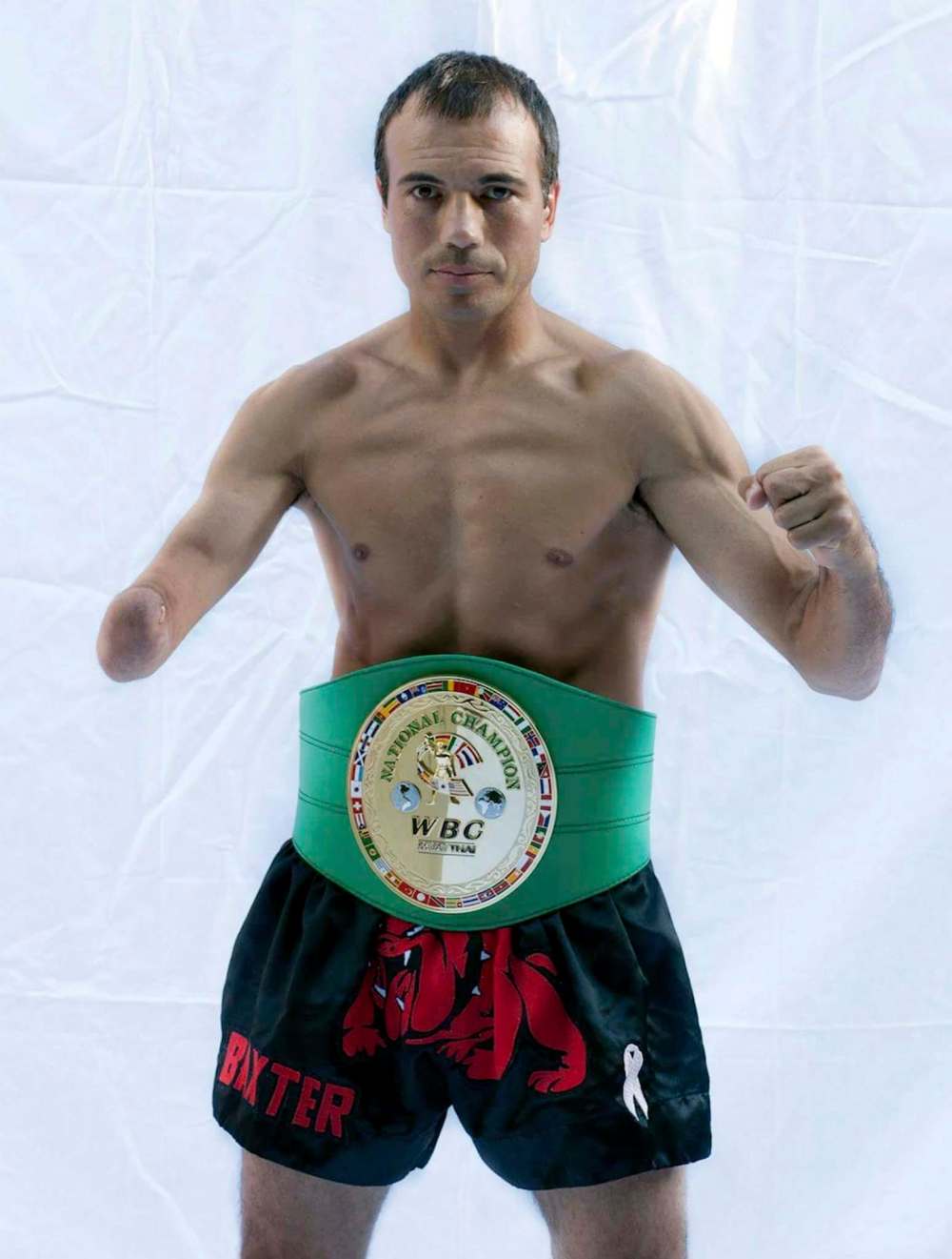 Baxter Humby wearing his World Boxing Council National Champion belt. (Supplied)