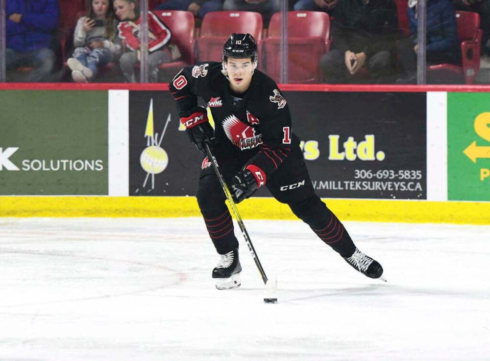 (Nick Pettigrew/Moose Jaw Warriors)
Moose Jaw Warriors defenceman Daemon Hunt of Brandon was diagnosed as COVID-19 positive while attending Hockey Canada’s world junior selection camp in Red Deer, Alta. On Monday, he was deemed “unfit to play” and released along with four other players.