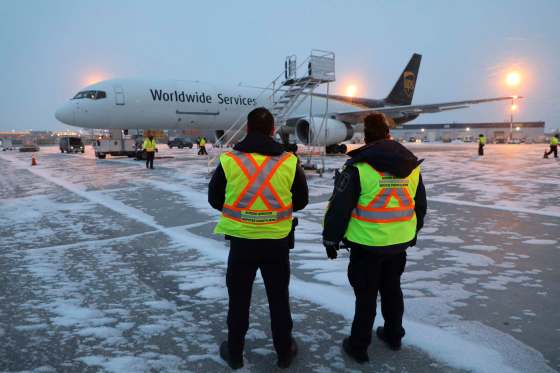CBSACanada Border Services Agency shipments of initial doses of COVID-19 vaccines arrive in Winnipeg.