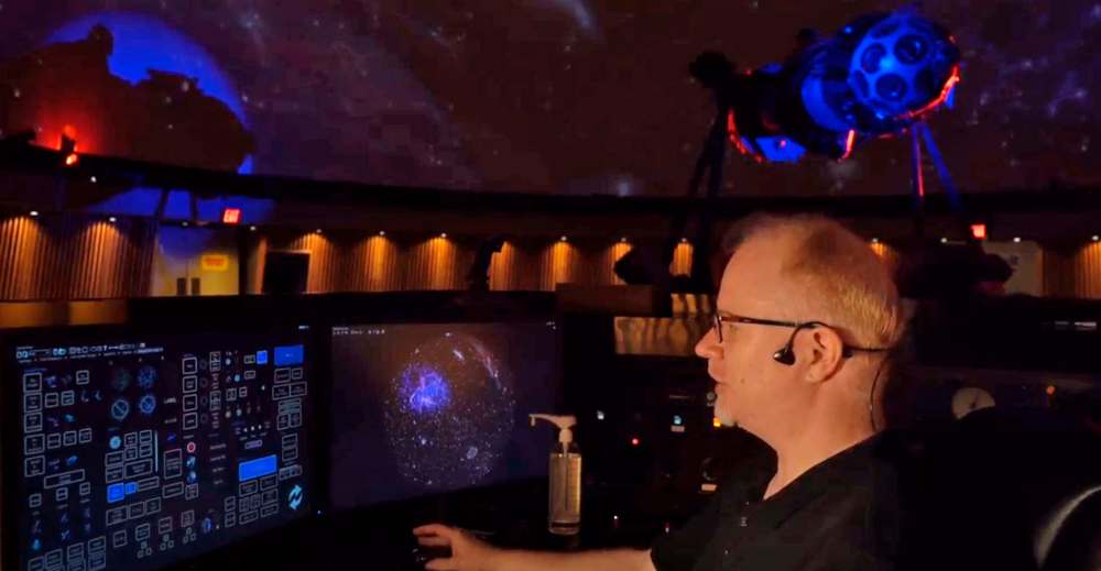 SUPPLIED
Planetarium astronomer Scott Young at the Planetarium’s Digistar projection controls.