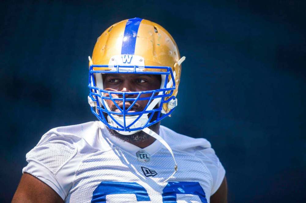 MIKAELA MACKENZIE / WINNIPEG FREE PRESS
Winnipeg Blue Bombers offensive lineman Stanley Bryant signed a one-year contract extension with the team that was announced on Tuesday.