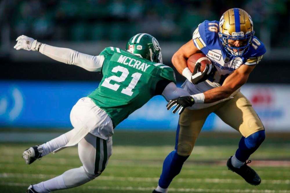 Winnipeg Blue Bombers' Nic Demski, right, signed a two-year deal with the club. THE CANADIAN PRESS FILES/Jeff McIntosh