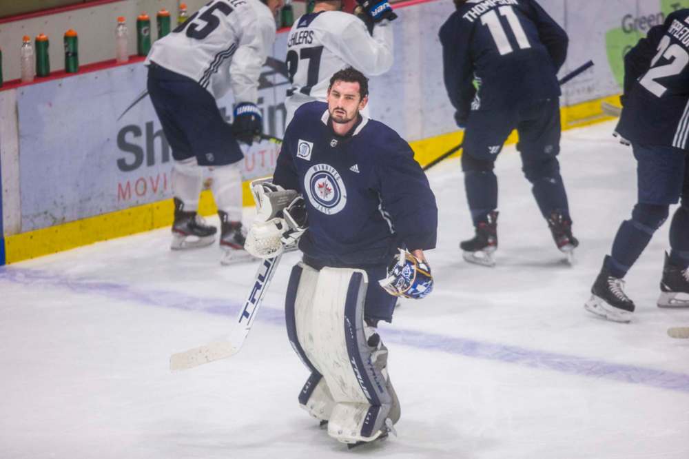 MIKAELA MACKENZIE / WINNIPEG FREE PRESS
Winnipeg Jets goalie Connor Hellebuyck says he would like to play 40-45 games this season.