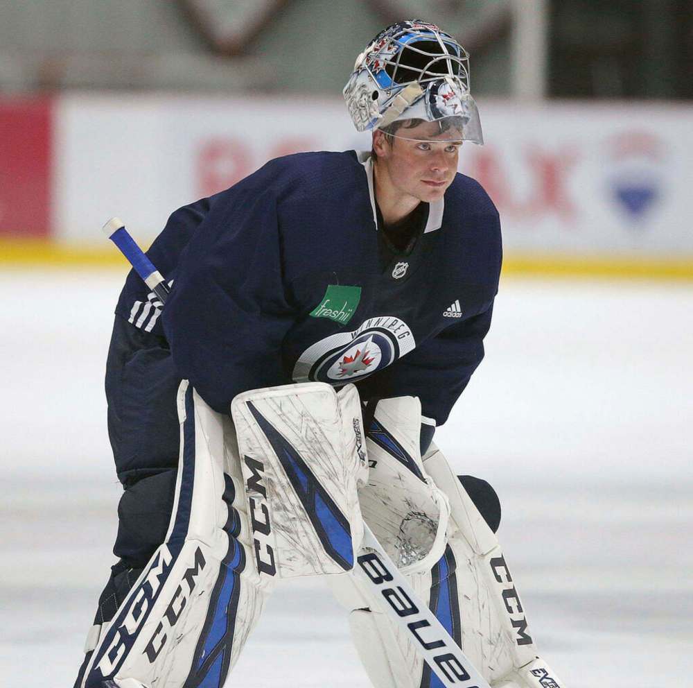 JASON HALSTEAD / WINNIPEG FREE PRESS FILES
The Winnipeg Jets placed goaltender Eric Comrie on waivers Monday only to see him claimed by the New Jersey Devils.