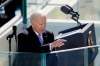 U.S. President Joe Biden gestures to the crowd after delivering his inaugural address on the West Front of the U.S. Capitol on January 20, 2021 in Washington, DC. (Drew Angerer/Getty Images/TNS)