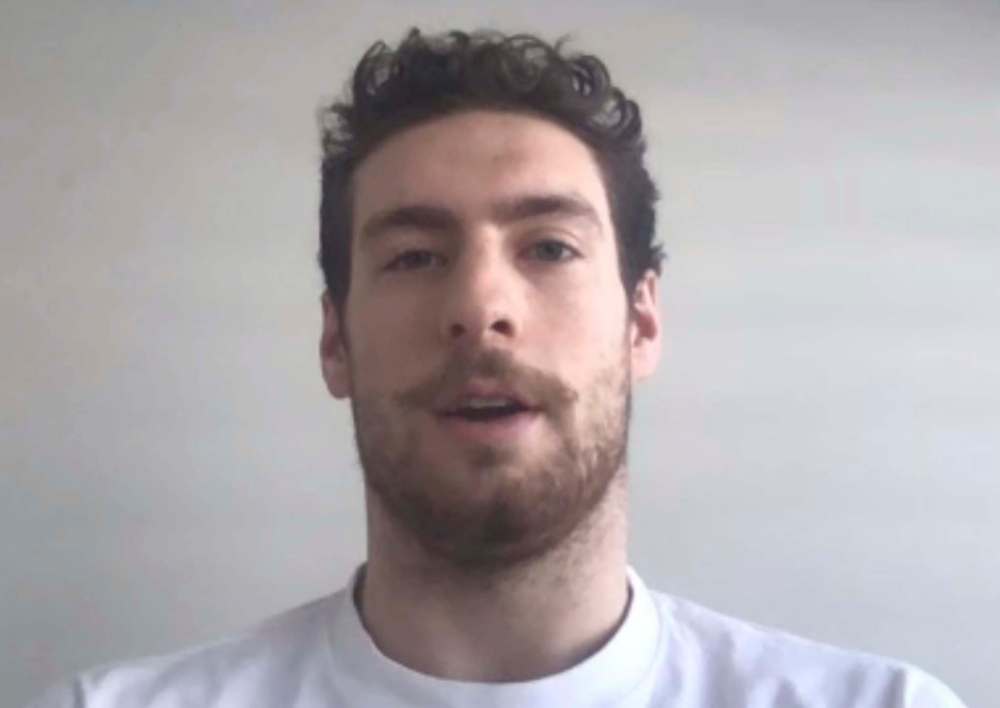 MIKE MCINTYRE / WINNIPEG FREE PRESS
Pierre-Luc Dubois speaks to reporters via Zoom on Sunday morning.