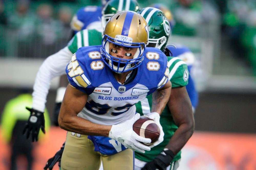 Kenny Lawler led the Winnipeg Blue Bombers with 637 receiving yards on 41 receptions with four touchdowns en route to being named the team's Most Outstanding Rookie in 2019. THE CANADIAN PRESS FILES/Mark Taylor