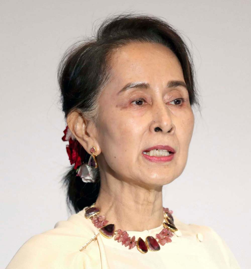Myanmar civilian leader Aung San Suu Kyi was arrested during a coup by the military. (Paul Miller / Bloomberg files)