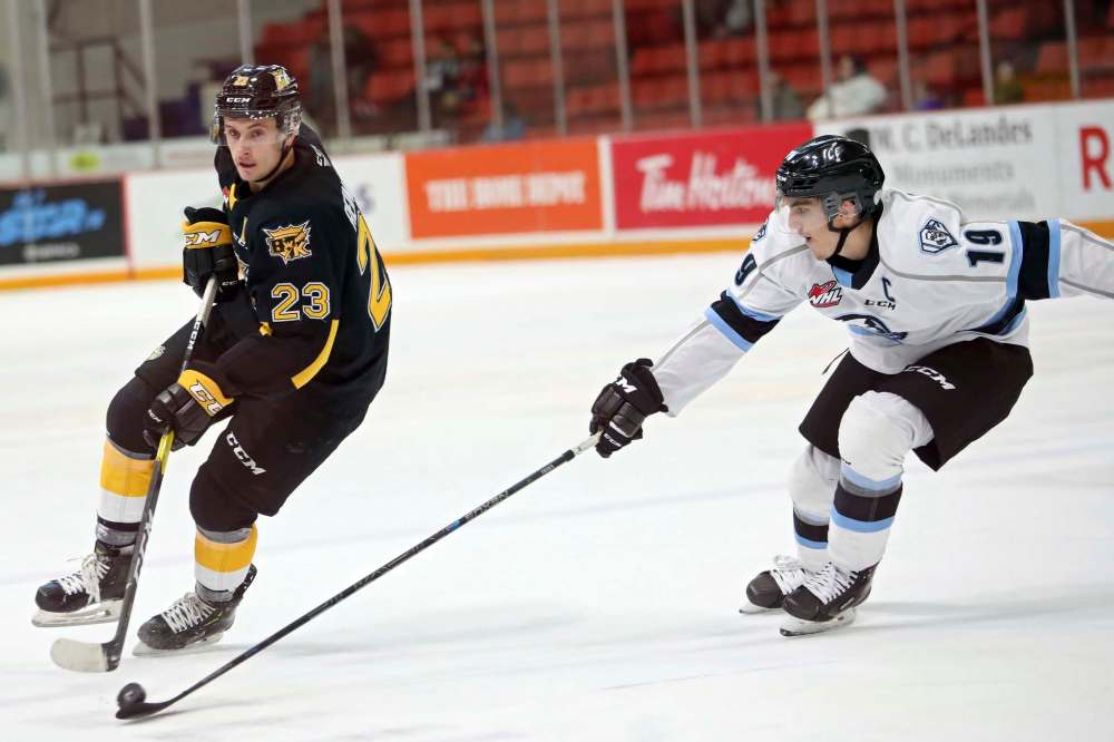 Peyton Krebs has proven he can handle a top-six forward role in the AHL but he will soon be returning to the Winnipeg Ice for his WHL swansong.
(Tim Smith/The Brandon Sun files)
