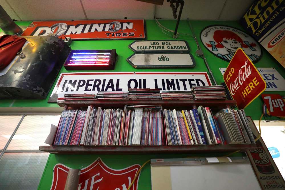 RUTH BONNEVILLE / WINNIPEG FREE PRESS
Storie’s collection includes signs from local shops and franchises.