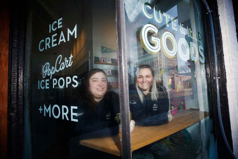John Woods / THE CANADIAN PRESS FILES
Business partners Alana Fiks, left, and Angela Farkas put a call-out on social media to help them highlight all queer businesses in the city and province.