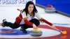 Team Canada skip Kerri Einarson makes a shot against Team Saskatchewan at the Scotties Tournament of Hearts in Calgary, Alta., Friday.THE CANADIAN PRESS/Jeff McIntosh