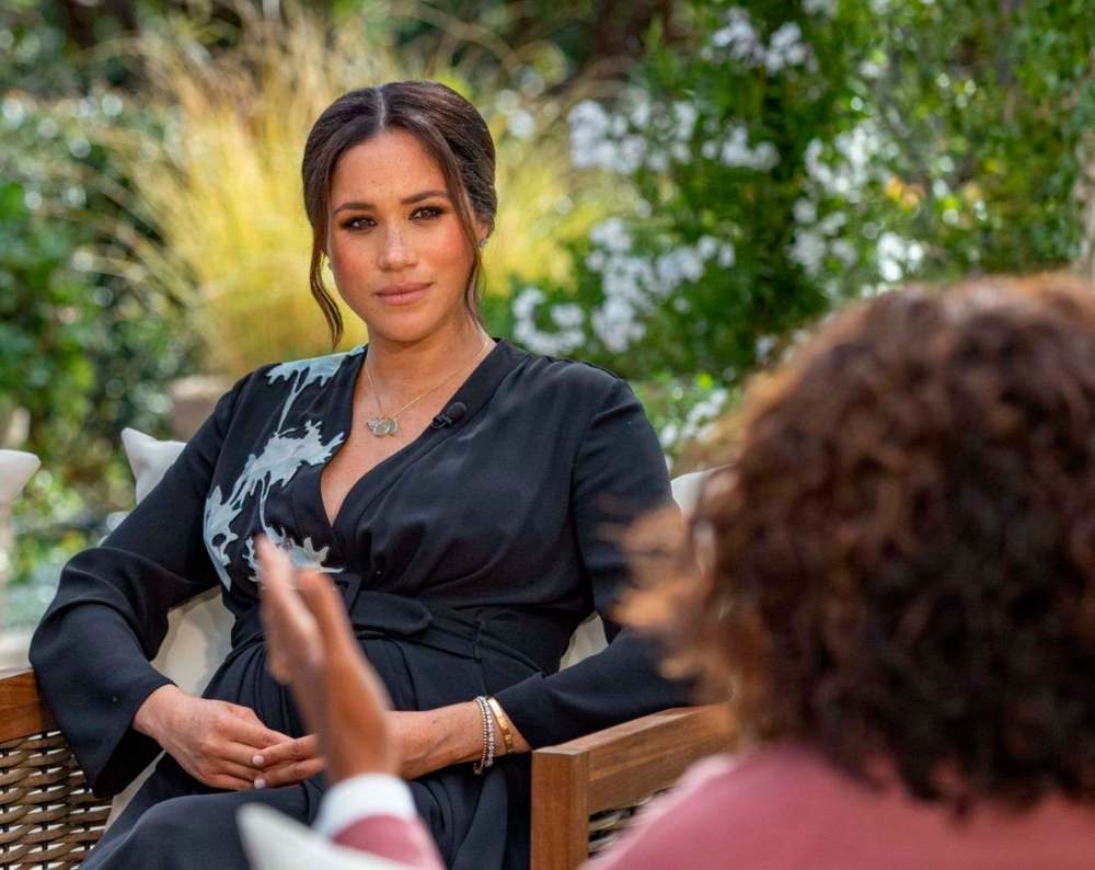 Joe Pugliese/Harpo Productions
Meghan, The Duchess of Sussex, gives a candid interview to Oprah Winfrey in a special that airs tonight.