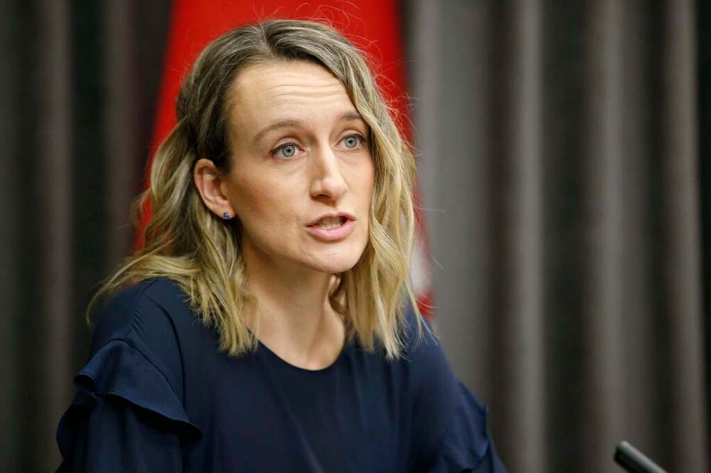 Dr. Joss Reimer, medical officer of health and medical lead for the Manitoba Vaccine Implementation Task Force speaks during a COVID-19 live-streamed press conference at the Manitoba legislature in Winnipeg Friday. THE CANADIAN PRESS/John Woods