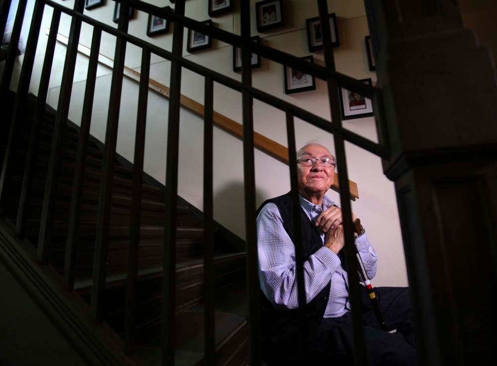 Ruth Bonneville / Free Press files
Theodore Fontaine sits inside the former Assiniboine Residential School (Assiniboia Residential School) at 611 Academy that he went to in the late 1950s.
