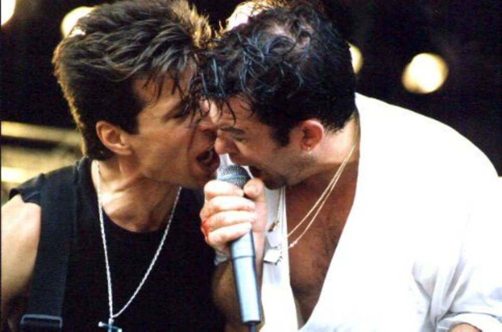 Ecki Woods photo 
Jeff Neill, left, with Jimmy Barnes in 1995.