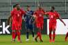 Canada forward Cyle Larin celebrates a goal against Bermuda during the World Cup 2022 Group B qualifying soccer match, Thursday in Orlando, Fla. (AP Photo/John Raoux)