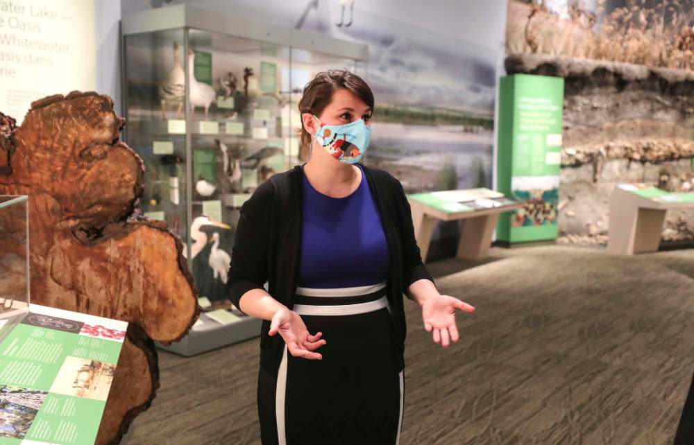 RUTH BONNEVILLE / WINNIPEG FREE PRESS
Blumczynska in the First Nations exhibit on her first day as the CEO of the Manitoba Museum.