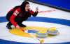 Team Canada skip Kerri Einarson directs her teammates against South Korea at the Women's World Curling Championship in Calgary, Monday. THE CANADIAN PRESS/Jeff McIntosh