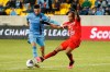New York City FC midfielder Valentin Castellanos (11) fends off San Carlos defender Pablo Arboine during the first half in the second leg of a CONCACAF Champions League soccer match Wednesday, Feb. 26, 2020, in Harrison, N.J. (AP Photo/Kathy Willens)