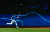 Toronto Blue Jays outfielder Jonathan Davis makes a catch during live batting practice at MLB baseball training camp in Toronto on Monday, July 20, 2020. THE CANADIAN PRESS/Nathan Denette