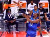 United States' Bam Adebayo lays up the ball during the first half of an exhibition basketball game against Argentina, in Las Vegas on Tuesday, July 13, 2021. (Chase Stevens/Las Vegas Review-Journal via AP)